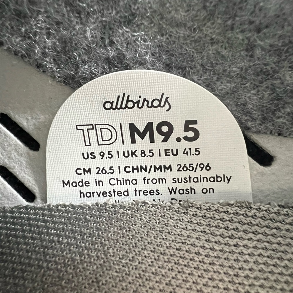 **SOLD** allbirds Tree Dasher Running Shoes Eclipse Solid Men 9.5 Euro 41.5 - Picture 9 of 16